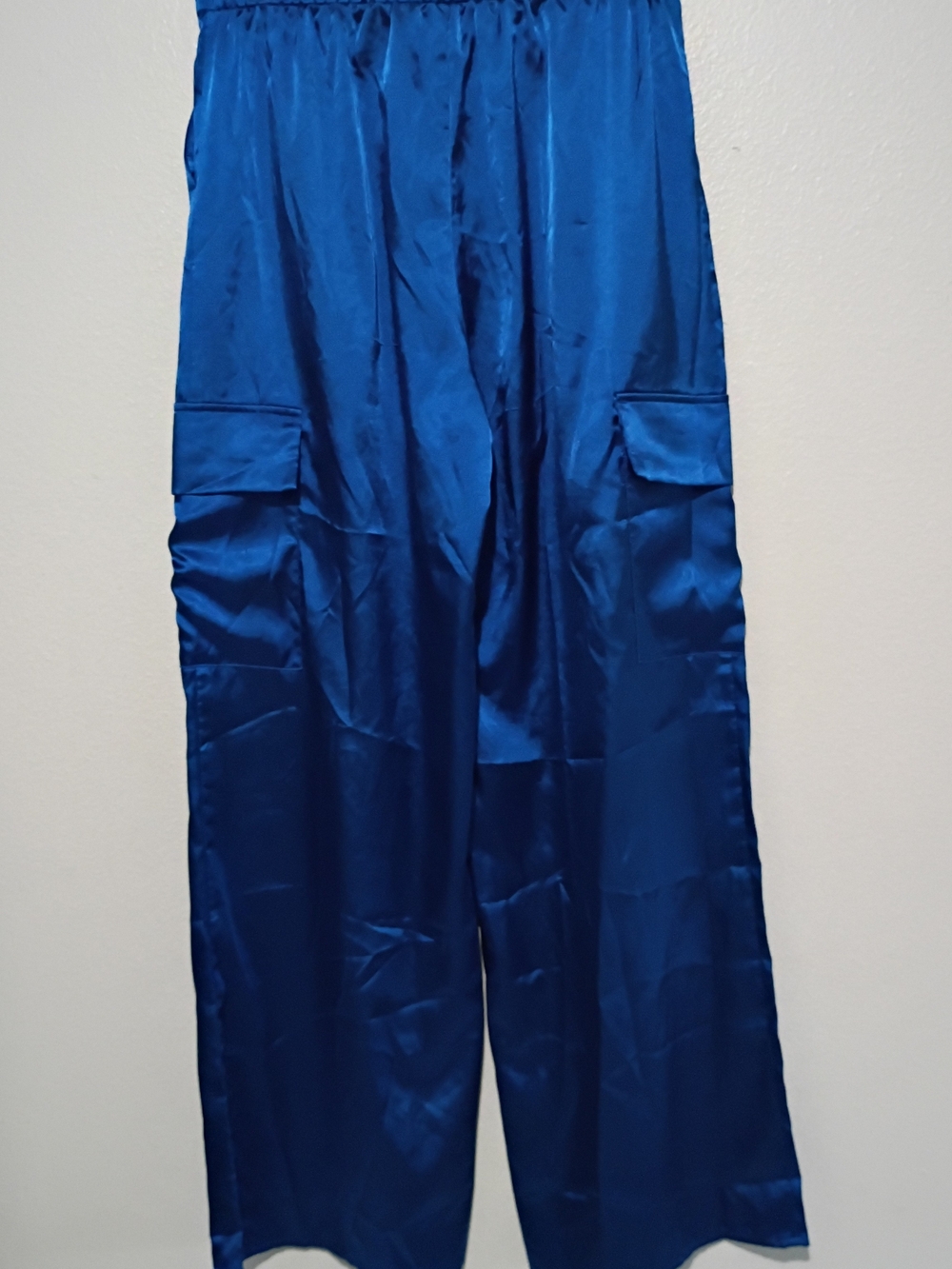 Timing Satin Cargo Pants in Royal Blue - Picture 2 of 3